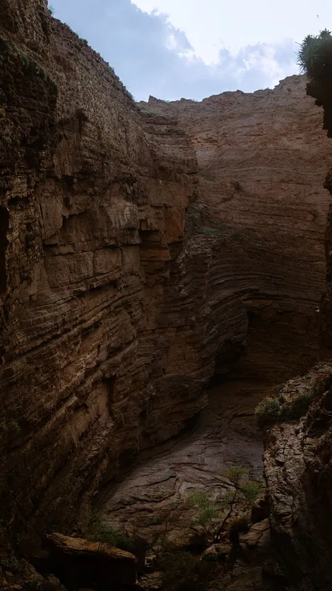 Sheer rock walls of El Tajo Gorge below Parador de Ronda