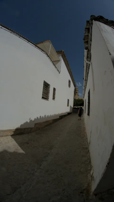 White alley between old houses near Parador de Ronda